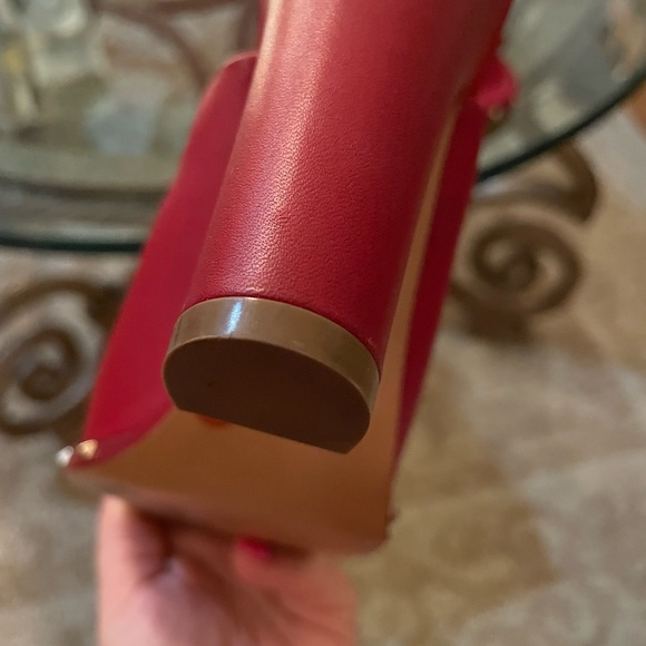 VALENTINO GARAVANI RED Sling back SANDALS WITH STUDS ON THE TRIM Sz 36.5 - Picture 6 of 7